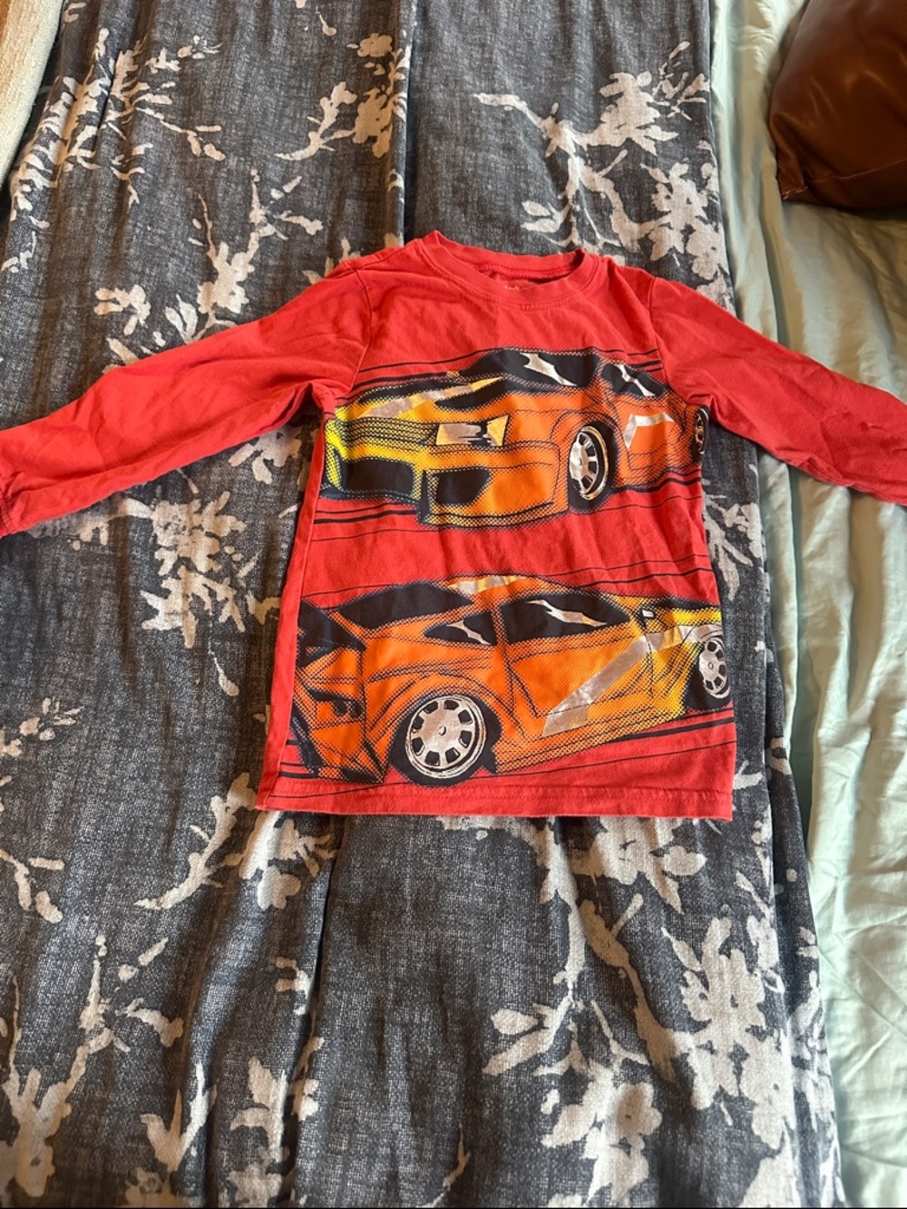 Carter's Red Kids Long Sleeve Car Graphic Tee (5/6)